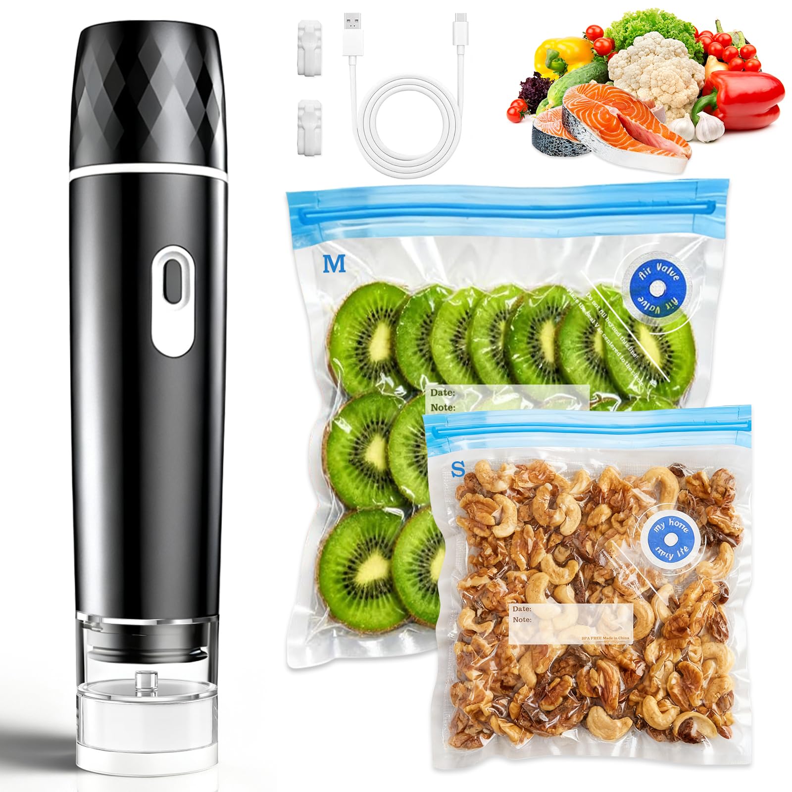 Meal Prep Vacuum Sealer - Food Vacuum Sealer, 60KPA Powerful Suction