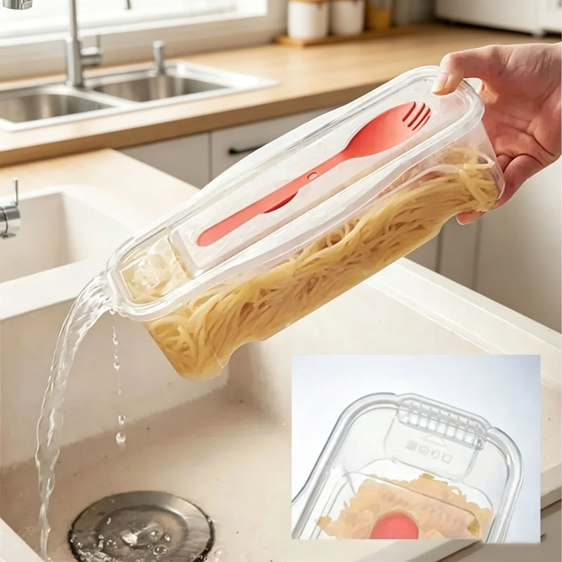 Salad Container Jar - 1300ML Microwave Noodle Cooker Food Cooking