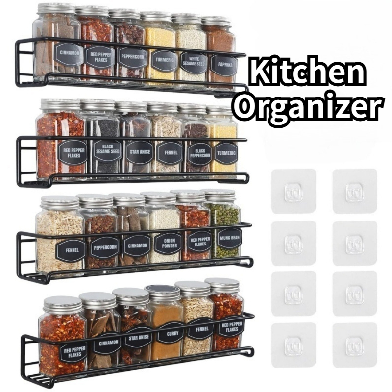 2PCS Kitchen Spice Rack Metal  - Spice Jar Labels ulasan dan harga