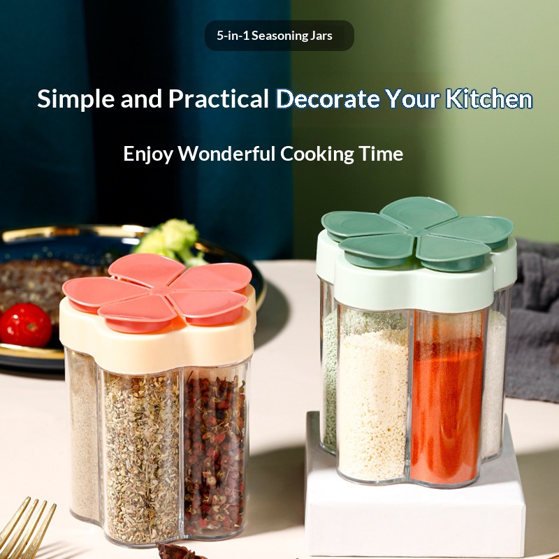 1PC 5-Compartment Flip Spice J - Spice Jar Labels ulasan dan harga