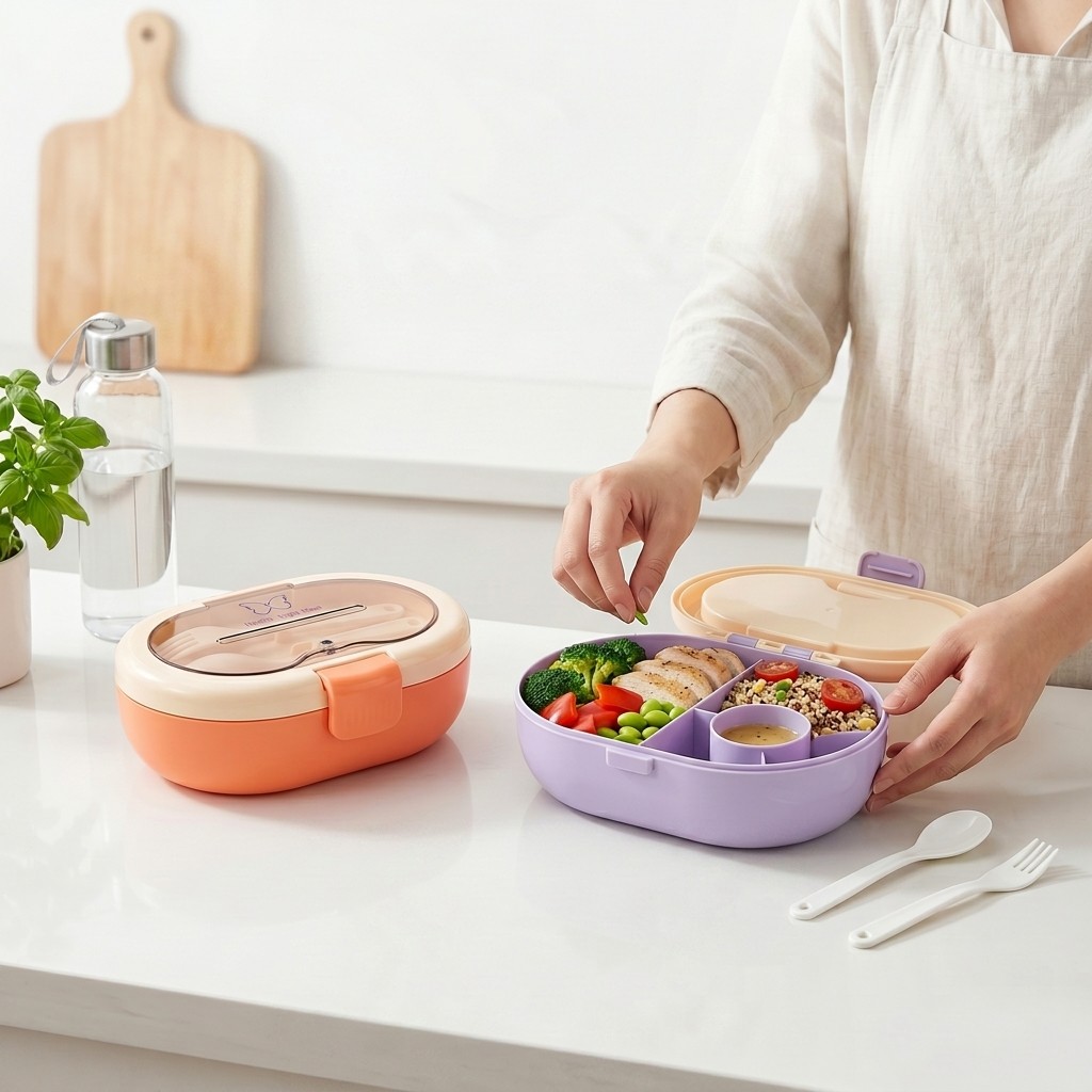 Portable Plastic Bento Lunch B - Meal Prep Meal Ideas ulasan dan harga