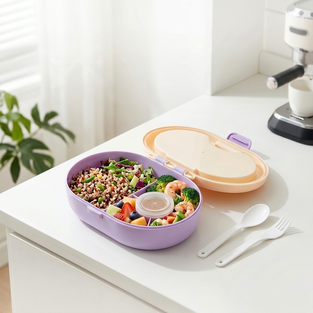 Portable Plastic Bento Lunch B - Meal Prep Meal Ideas ulasan dan harga