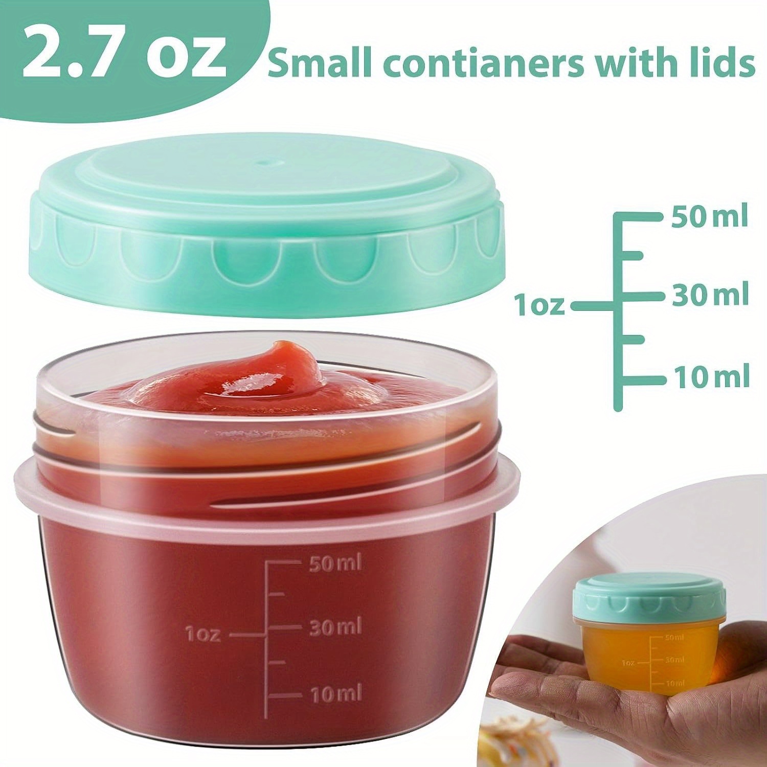 1-6 Pack 2.7 OZ Salad Dressing - Salad Container Jar ulasan dan harga