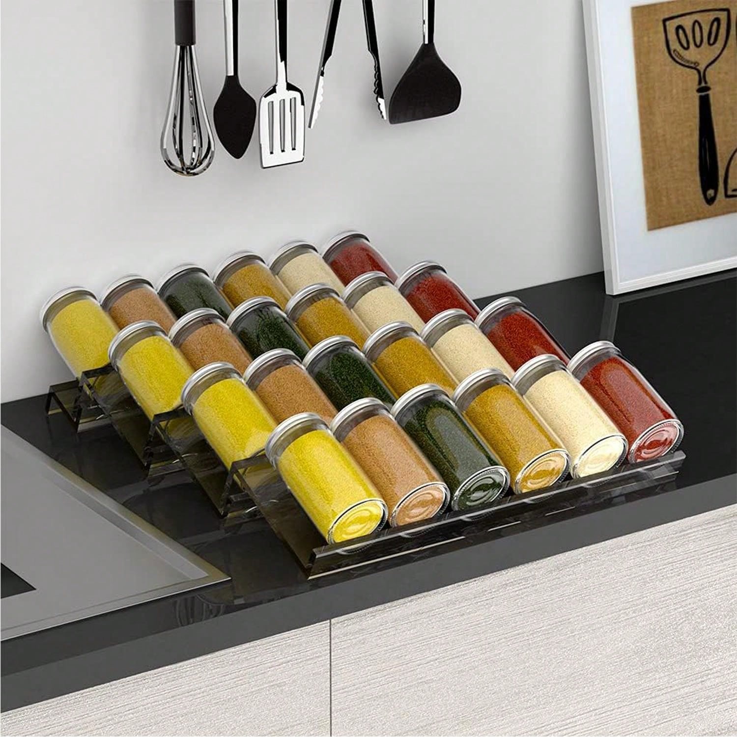 4/2 Layer Spice Drawer Organiz - Spice Jar Labels ulasan dan harga