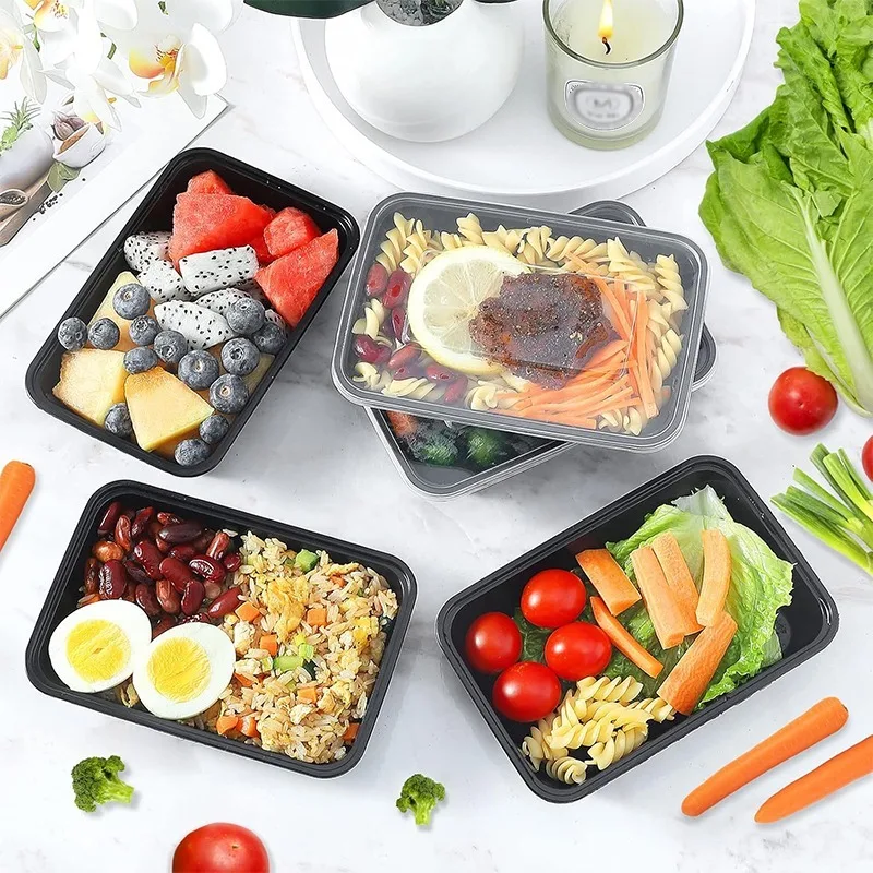 1-100pcs Black Disposable Food - Salad Container Jar ulasan dan harga