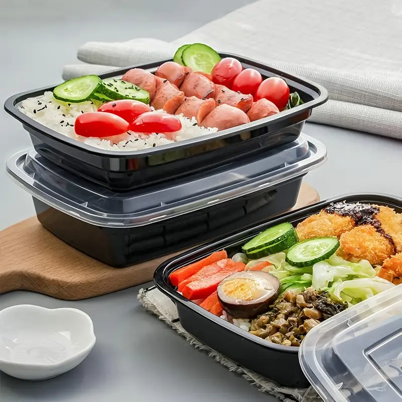 1-100pcs Black Disposable Food - Salad Container Jar ulasan dan harga