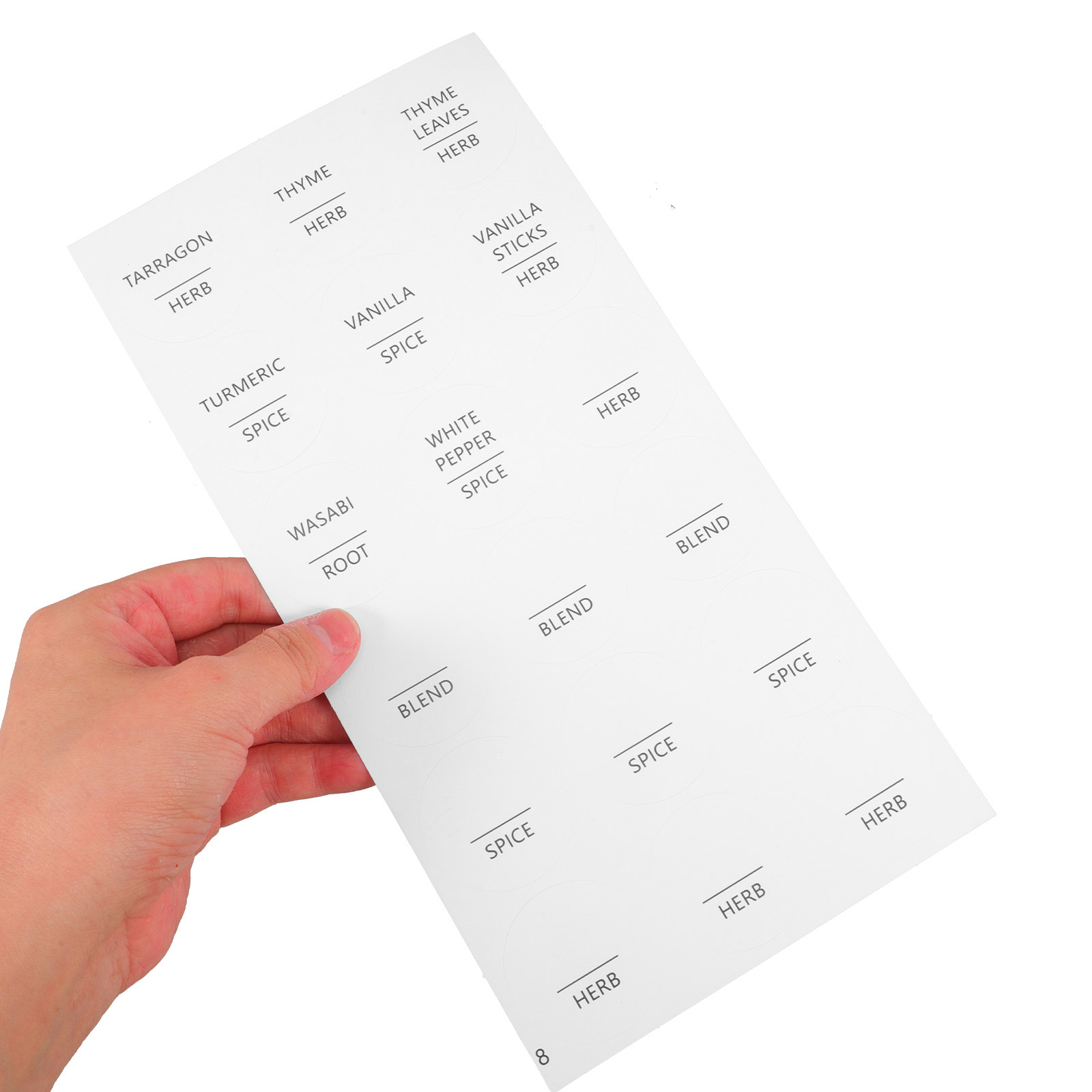 8 Sheets Waterproof Minimalist - Spice Jar Labels ulasan dan harga