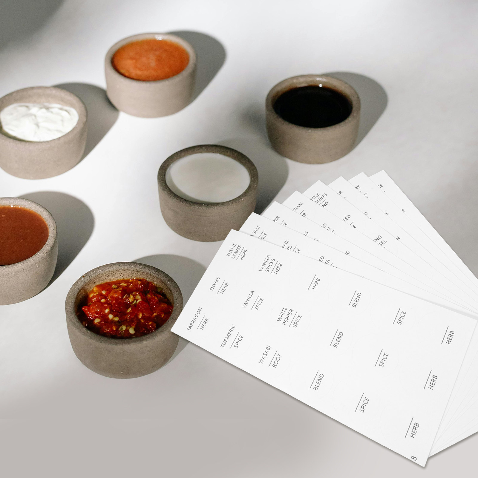 8 Sheets Waterproof Minimalist - Spice Jar Labels ulasan dan harga