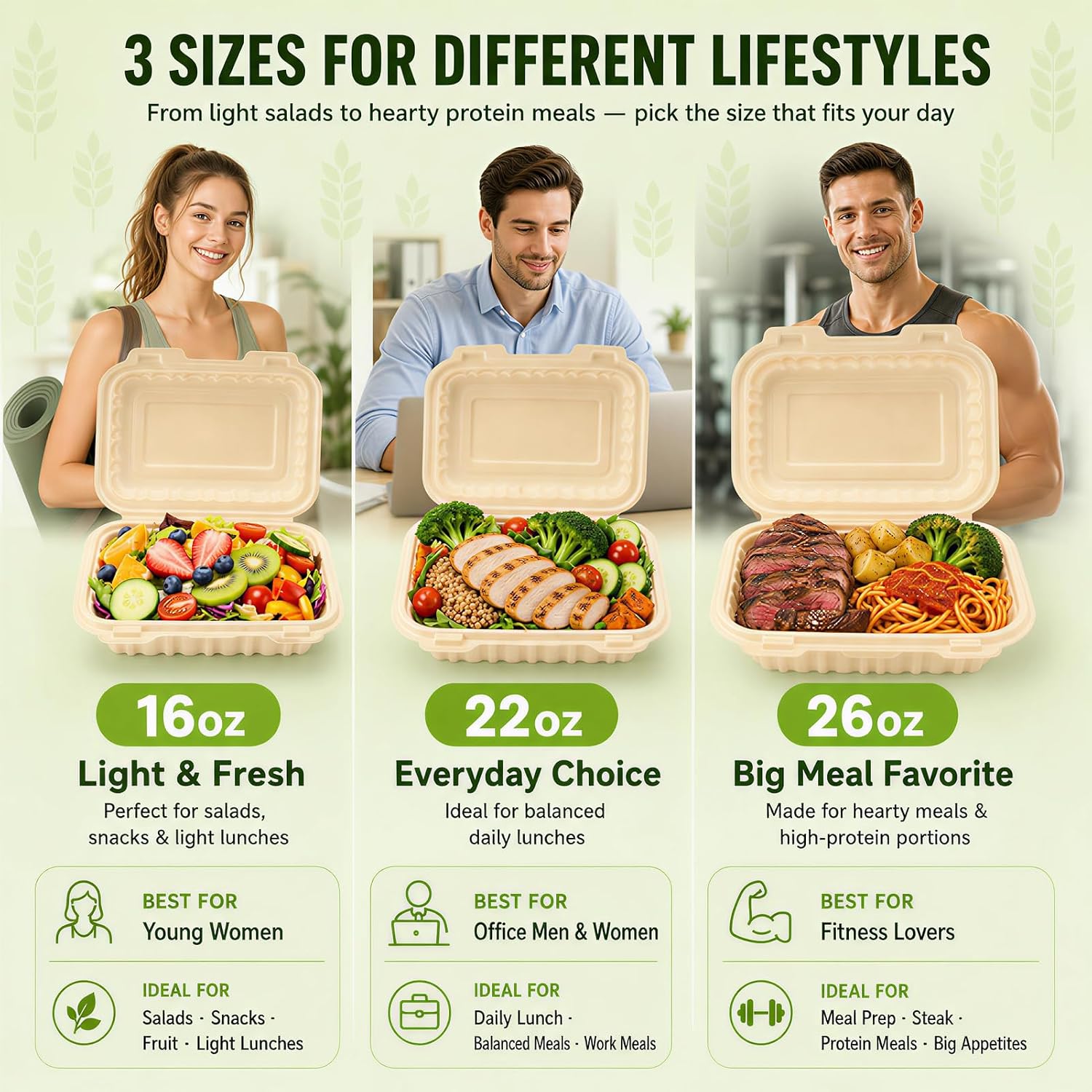 50 Pack 16oz Clamshell Take Ou - Salad Container Jar ulasan dan harga