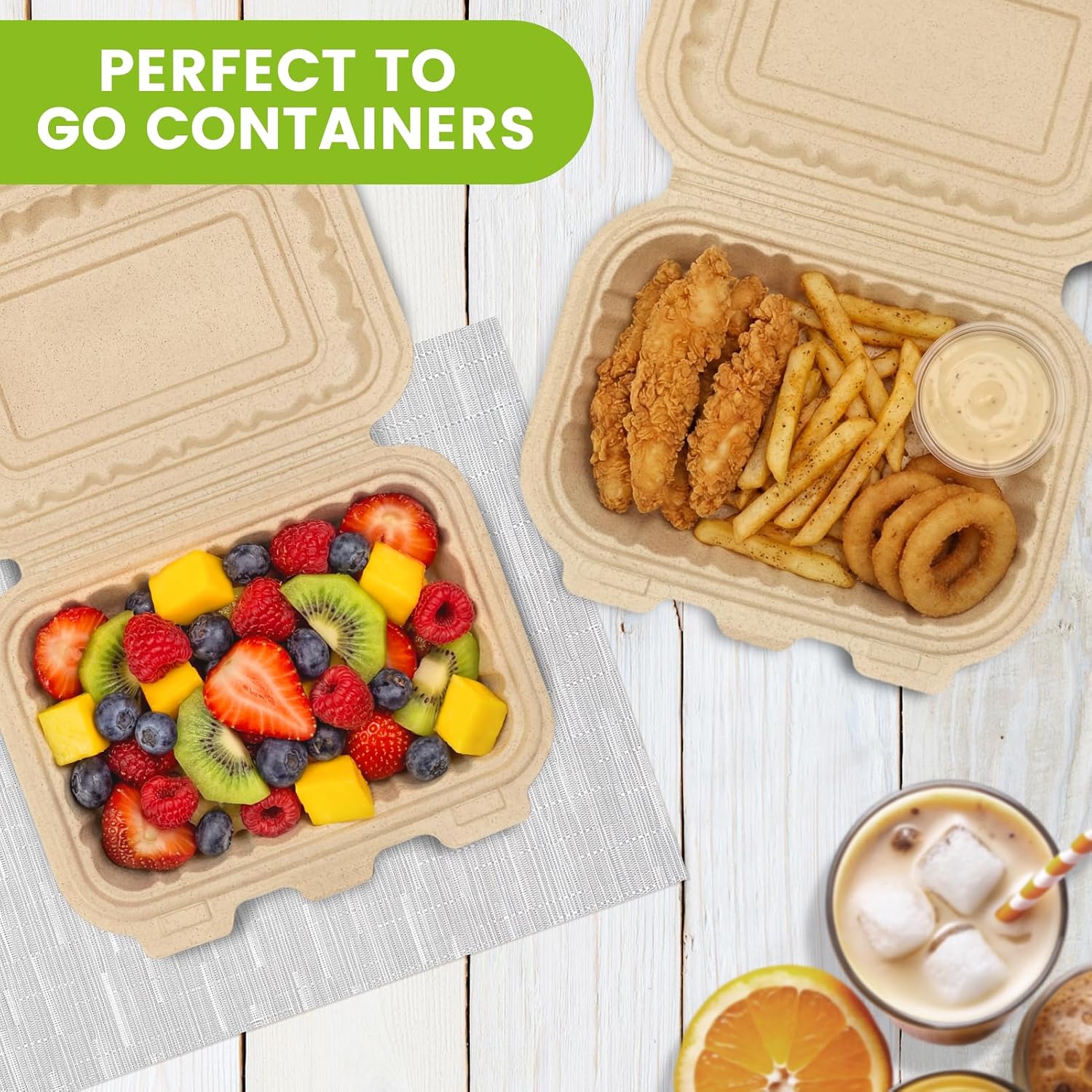 50 Pack 16oz Clamshell Take Ou - Salad Container Jar ulasan dan harga