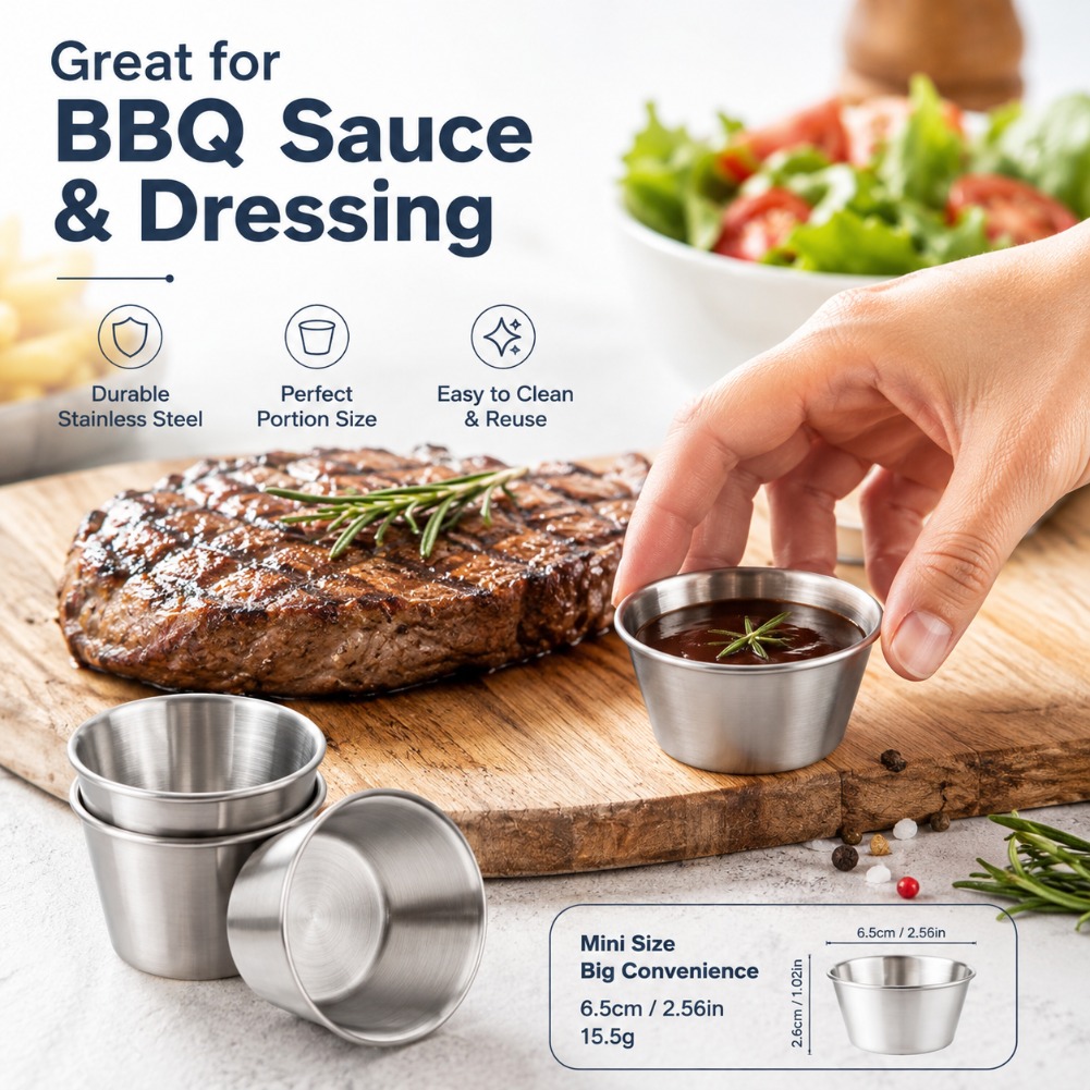 Mini Stainless Steel Sauce Cup - Sauce Dipping Cup ulasan dan harga