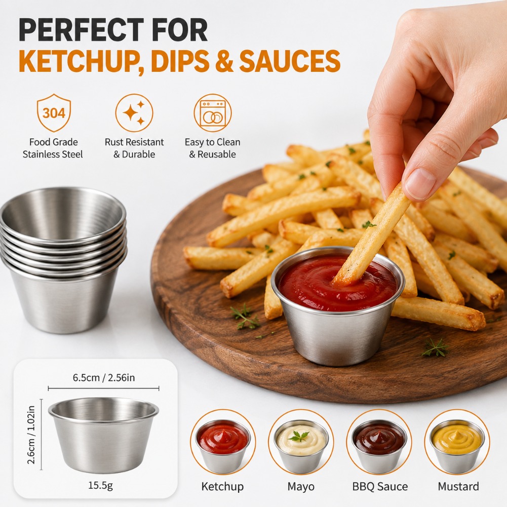 Mini Stainless Steel Sauce Cup - Sauce Dipping Cup ulasan dan harga