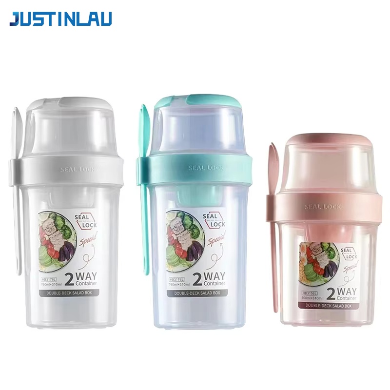 JUSTINLAU Portable Fitness Wei - Salad Container Jar ulasan dan harga