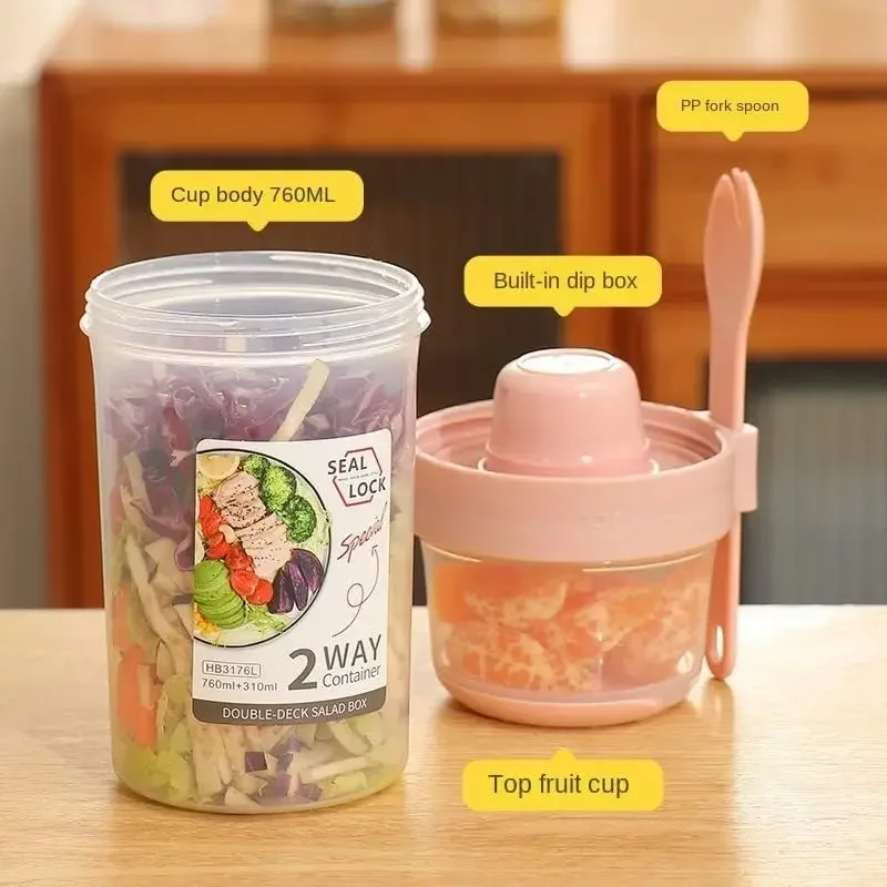 JUSTINLAU Portable Fitness Wei - Salad Container Jar ulasan dan harga