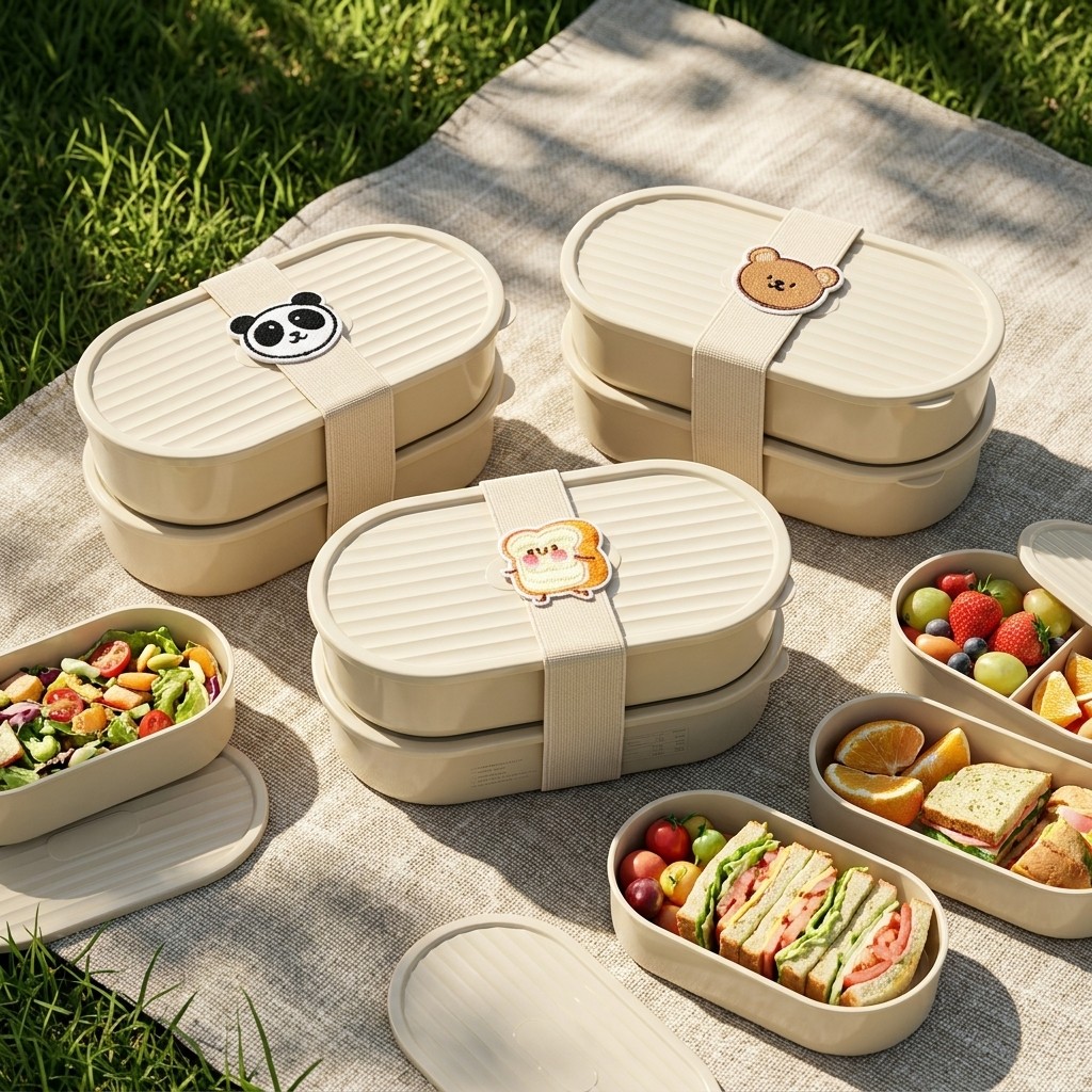 2Pcs/Set Cartoon Kids Bento Bo - Salad Container Jar ulasan dan harga