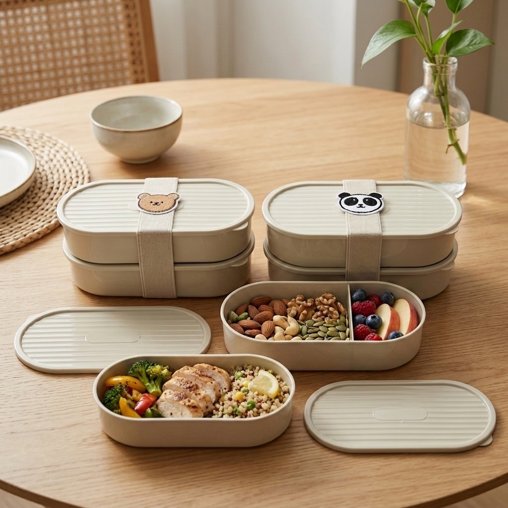 2Pcs/Set Cartoon Kids Bento Bo - Salad Container Jar ulasan dan harga
