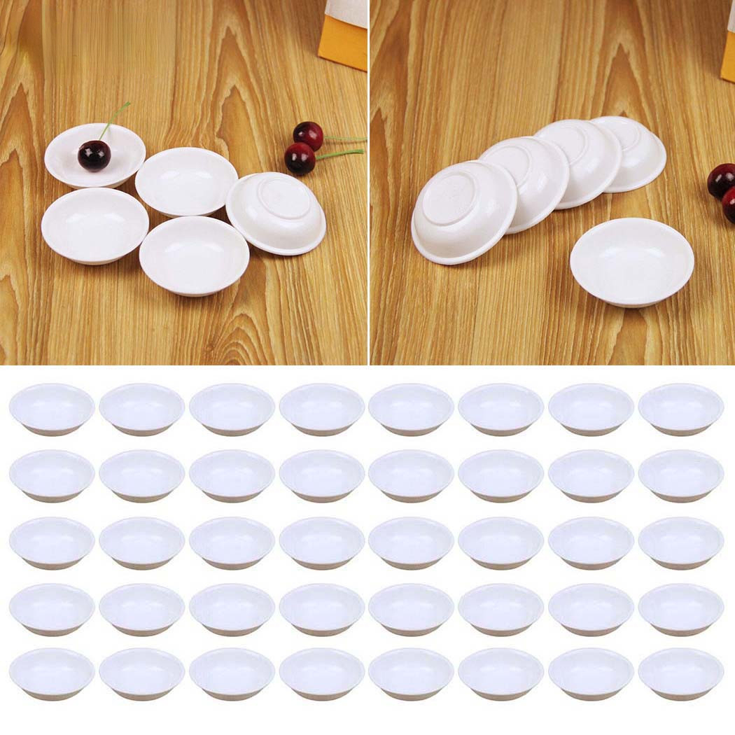 5pcs White Plastic Sauce Dishe - Sauce Dipping Cup ulasan dan harga