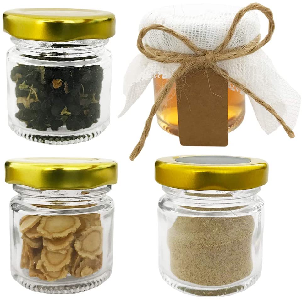 Glass Jars with Gold Lids, Min - Spice Jar Labels ulasan dan harga