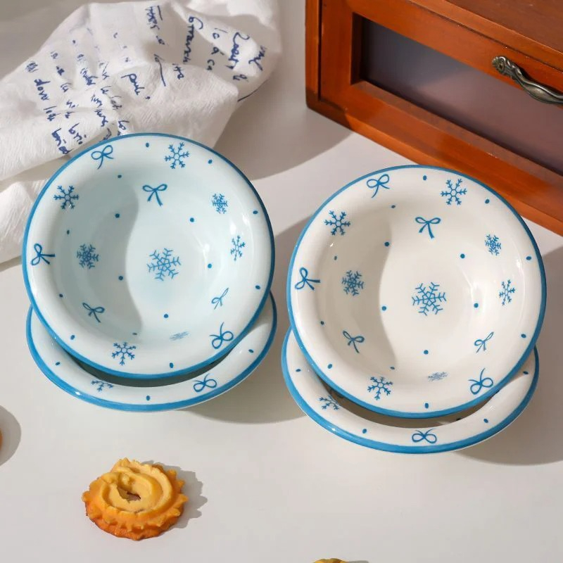 4Pcs Snowflake Ceramics Sauce  - Sauce Dipping Cup ulasan dan harga