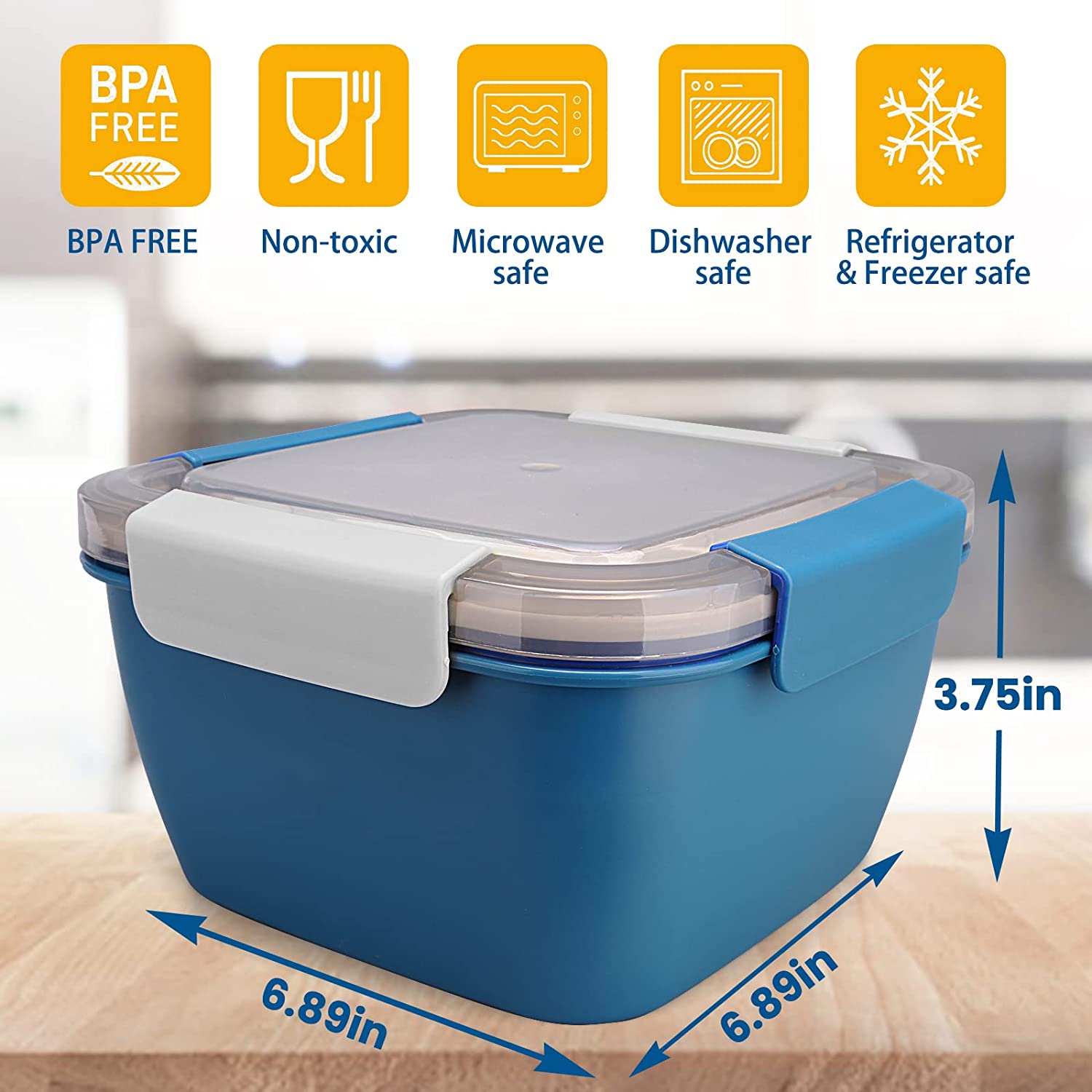 1100ml/1500ml Portable Lunch B - Salad Container Jar ulasan dan harga