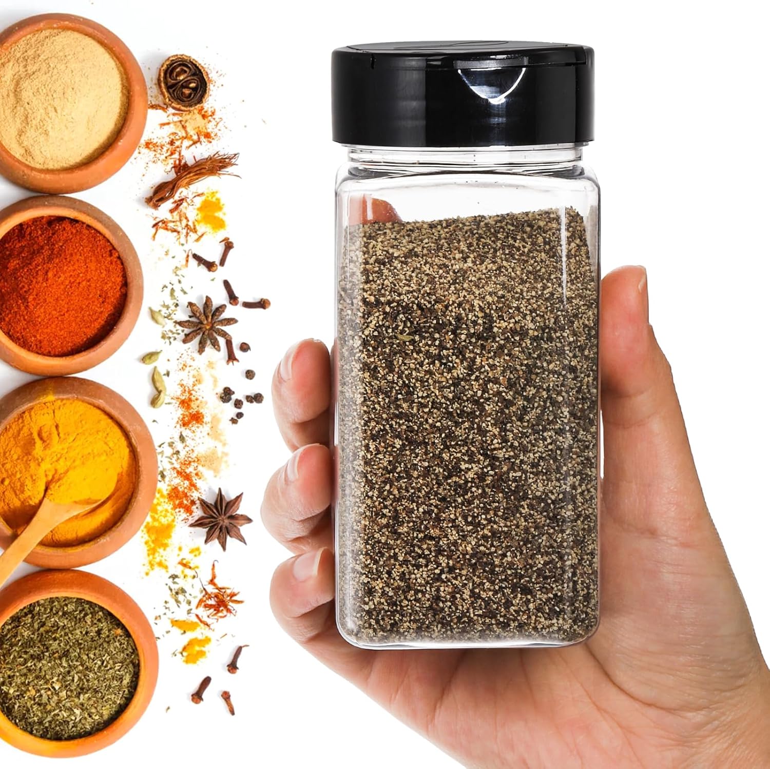 Square Large Plastic Spice Jar - Spice Jar Labels ulasan dan harga