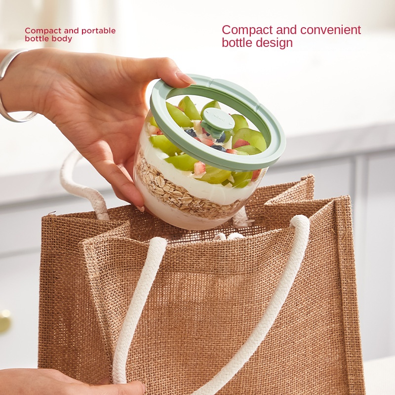 Glass Overnight Oats Container - Meal Prep Yogurt Bowl ulasan dan harga