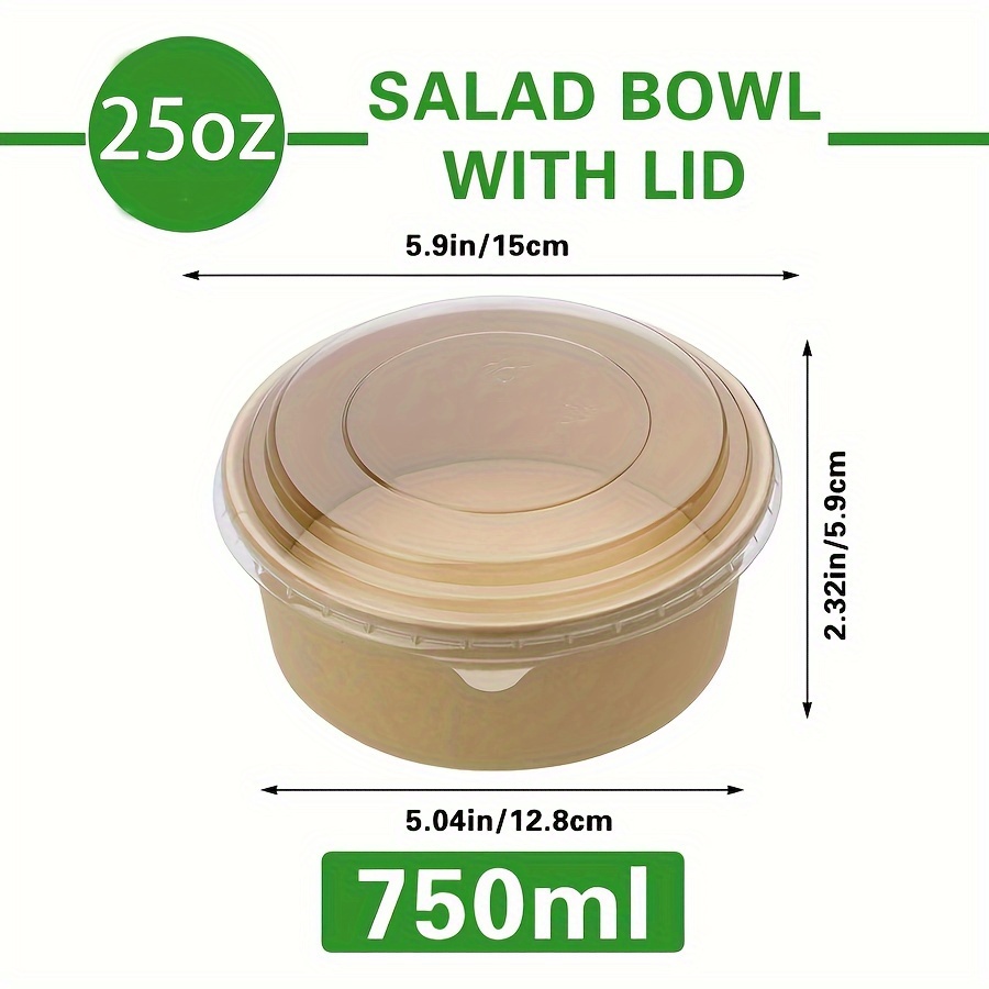 25Oz/750Ml 25/50 Pack Paper Bo - Salad Container Jar ulasan dan harga
