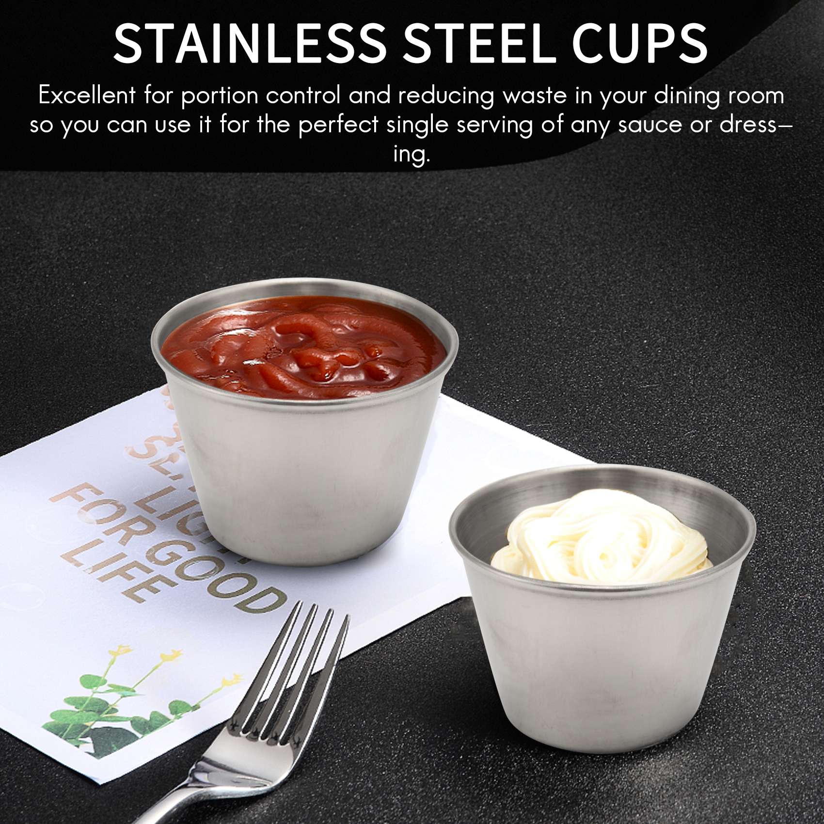 20 Pack Stainless Steel Sauce  - Sauce Dipping Cup ulasan dan harga
