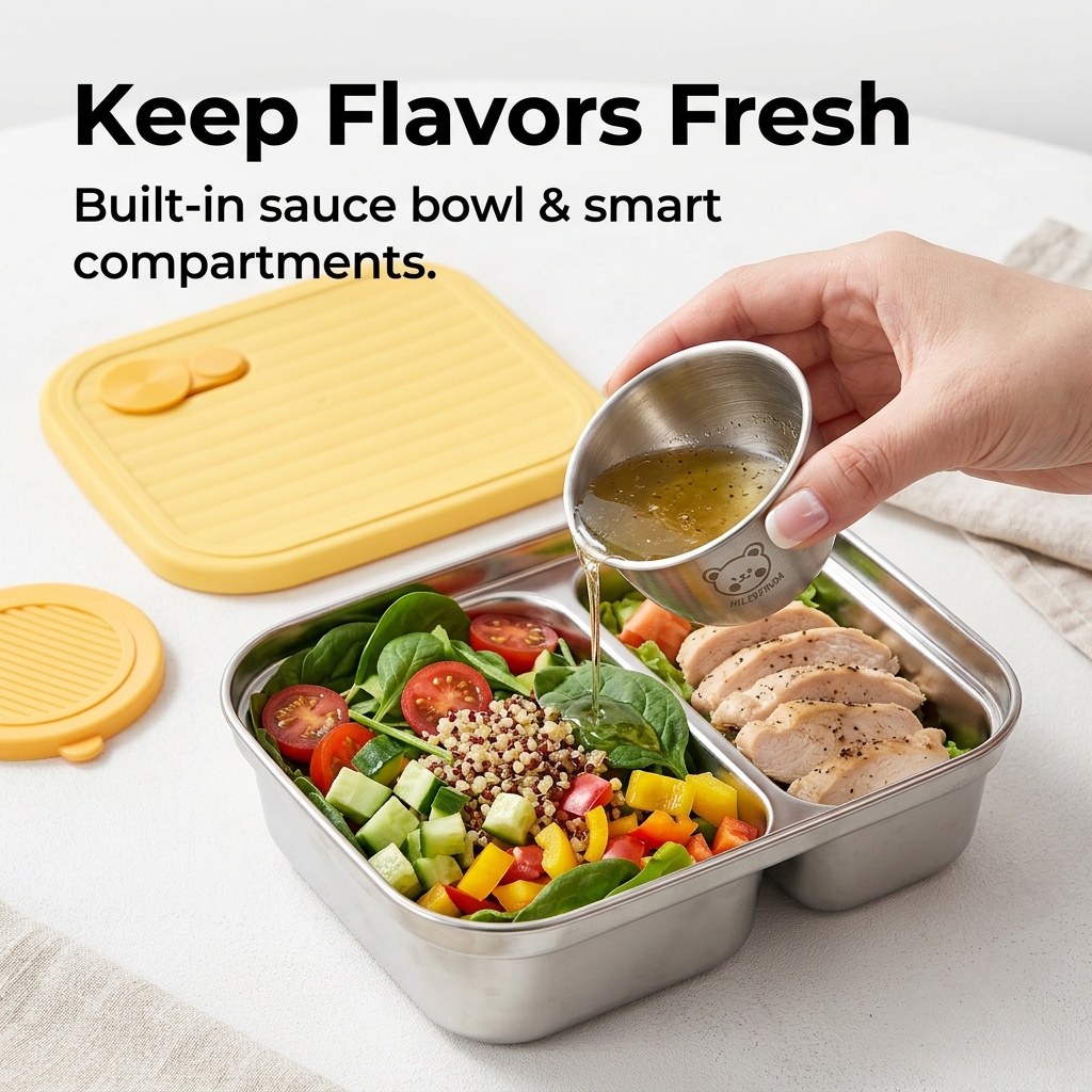 304 Stainless Steel Lunch Cont - Salad Container Jar ulasan dan harga