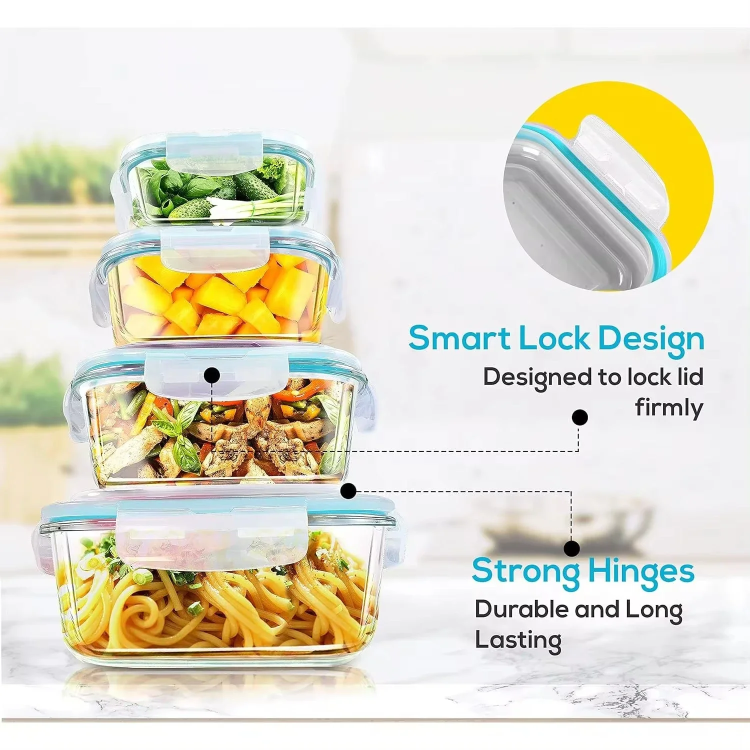 Glass Lunch Box Food Storage C - Meal Prep Ideas ulasan dan harga
