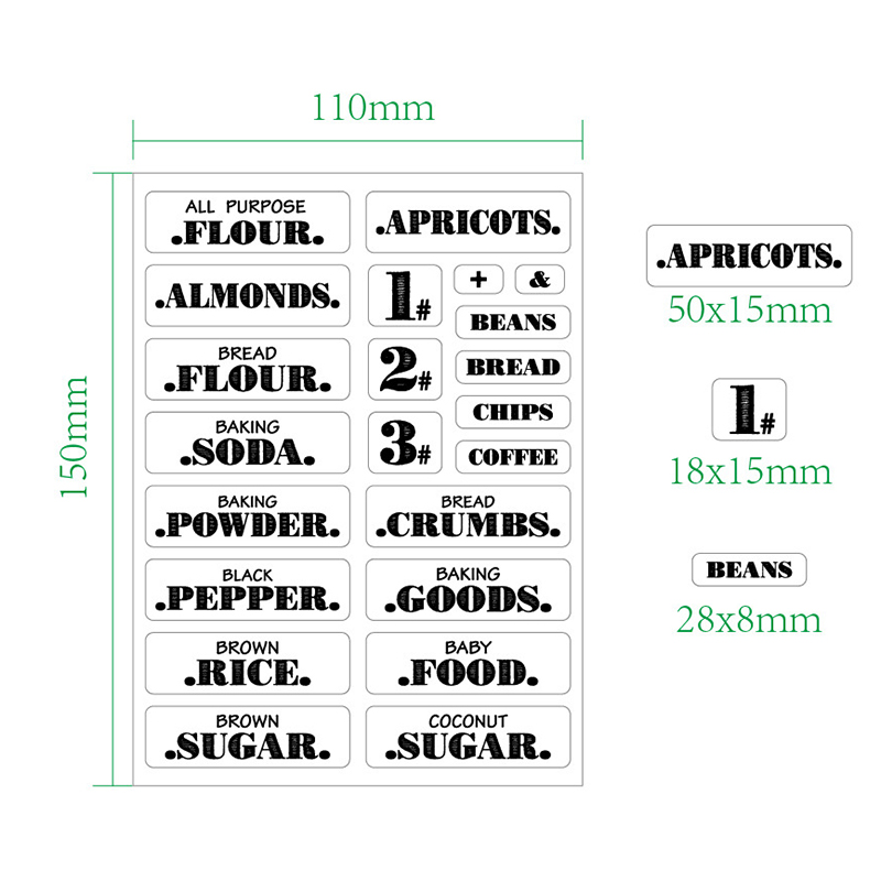 132pcs Kitchen Food Stickers W - Spice Jar Labels ulasan dan harga