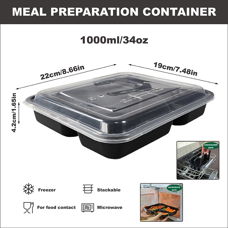 3-Compartment 34 Oz/1000 Ml, 1 - Meal Prep Ideas ulasan dan harga